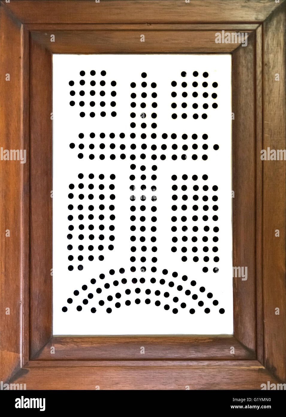 Grate of the confessional in Italian church. Stock Photo