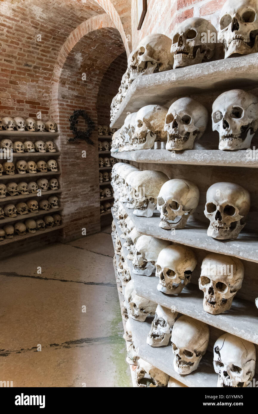 CUSTOZA, ITALY - CIRCA APRIL 2015: Ossuary of Custoza was erected in 1879 to keep the remains of the fallen of the First and Thi Stock Photo