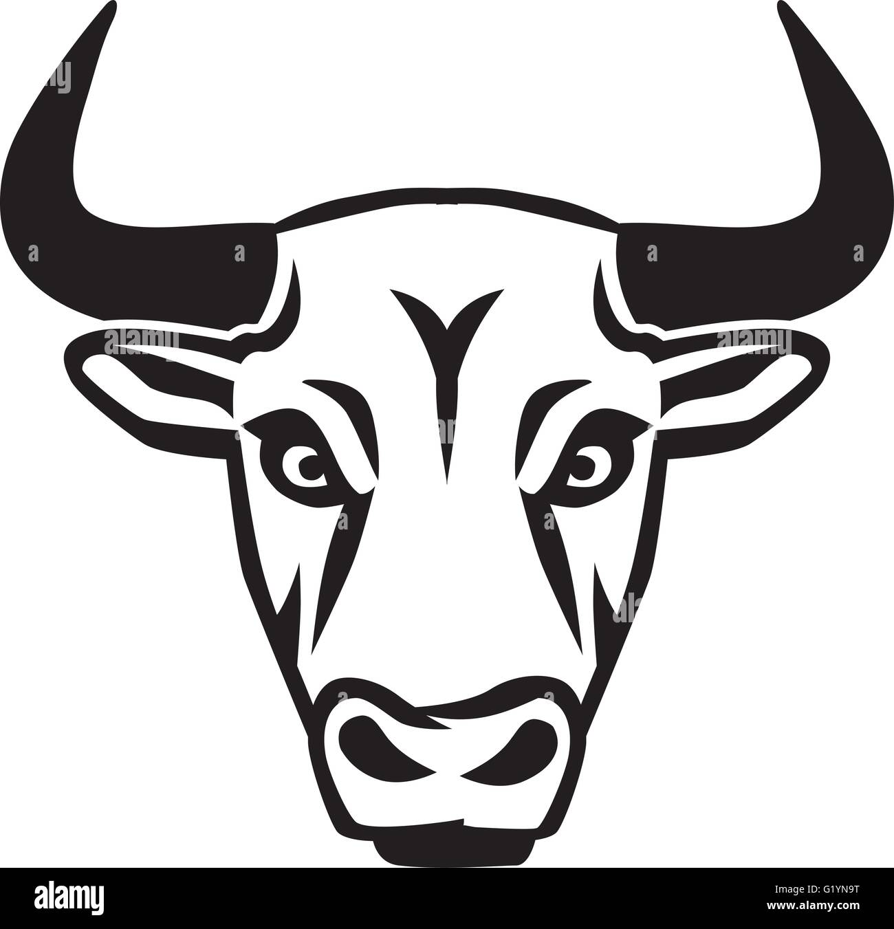 Silhouette Bull Head Stock Vector Image & Art - Alamy