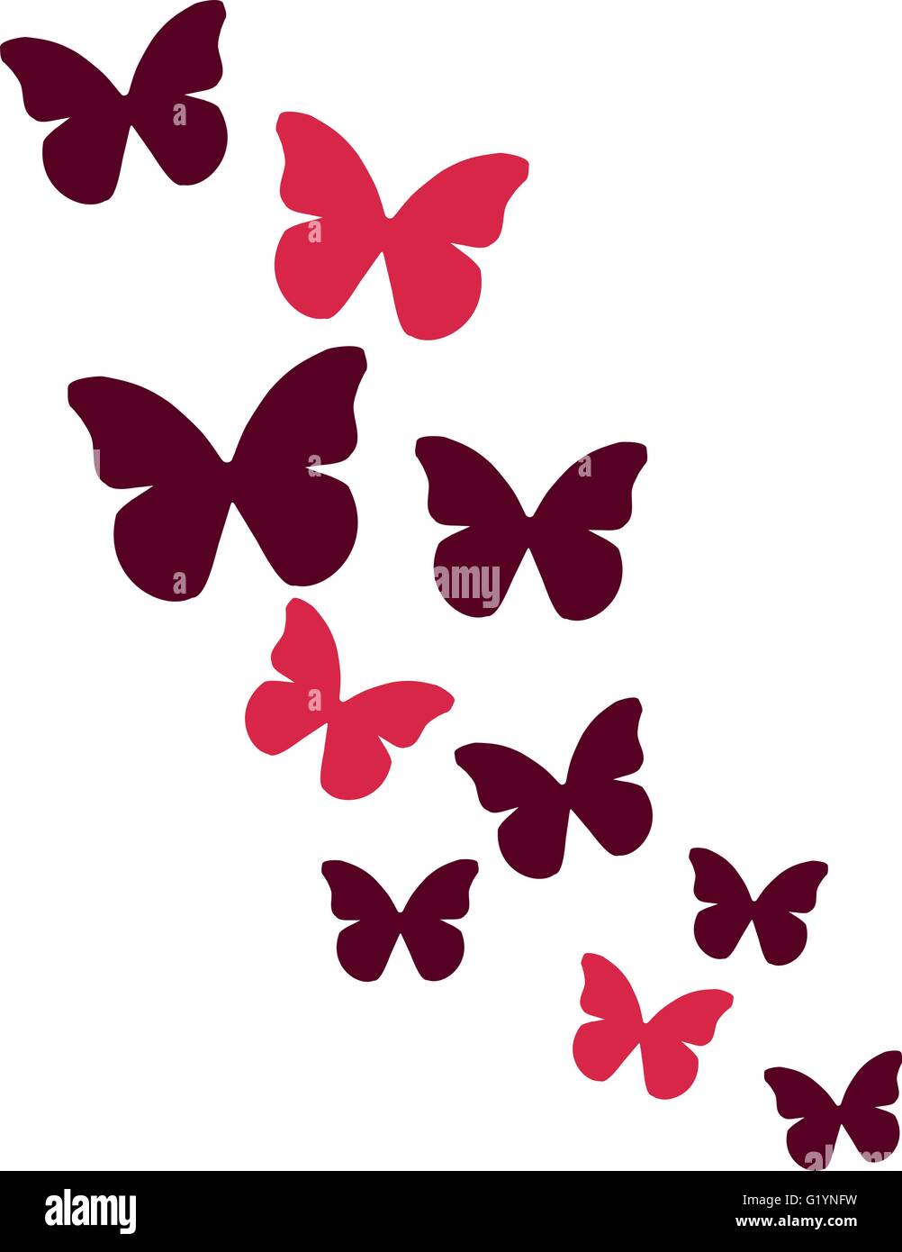 Butterflies in red color Stock Vector Image & Art Alamy