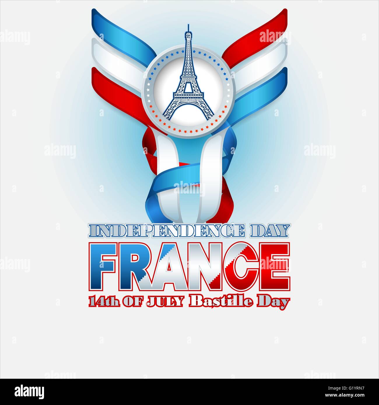 Independence Day Design With The France Flag Colors And Eiffel Tower Drawing For National Celebration Of France Stock Vector Image Art Alamy