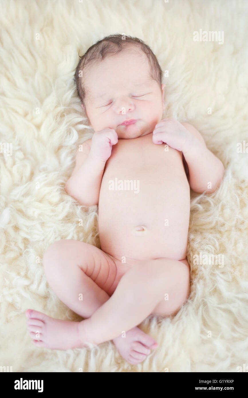 Newborn with lots of hair hires stock photography and images Alamy
