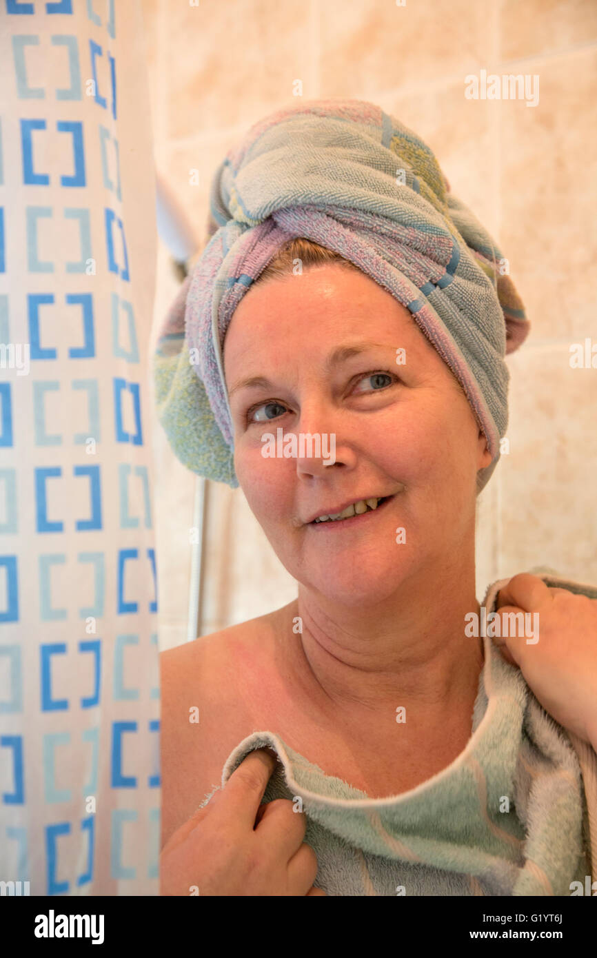 old 50 woman nudist Woman in shower and bathroom not nude hi-res stock photography and images -  Alamy