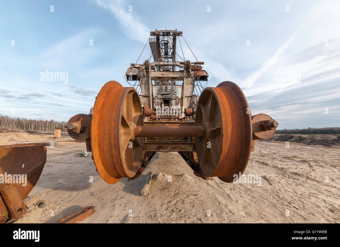 Many buckets of giant quarry excavator Equipment for the extraction of
