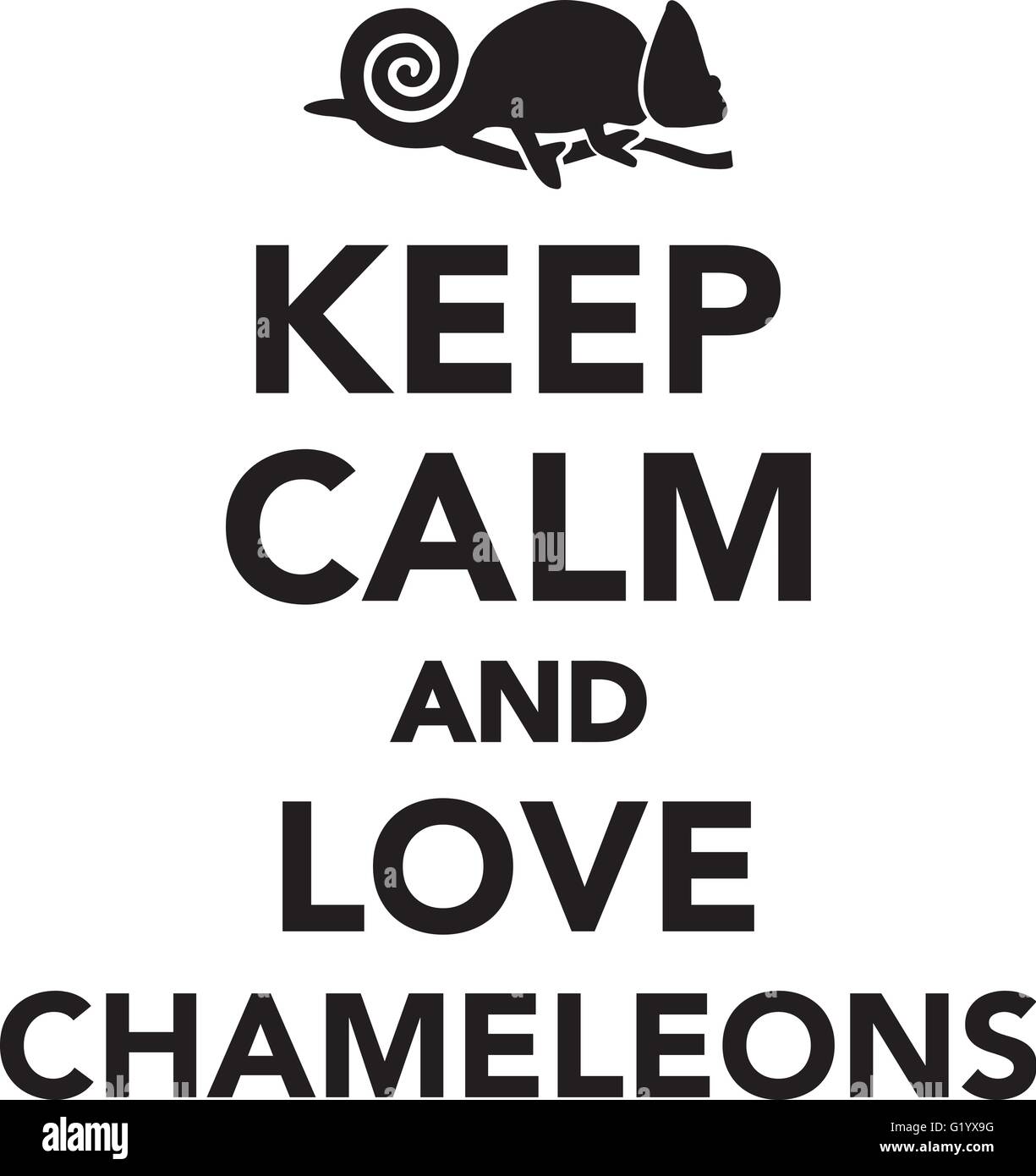Keep Calm and love chameleons Stock Vector