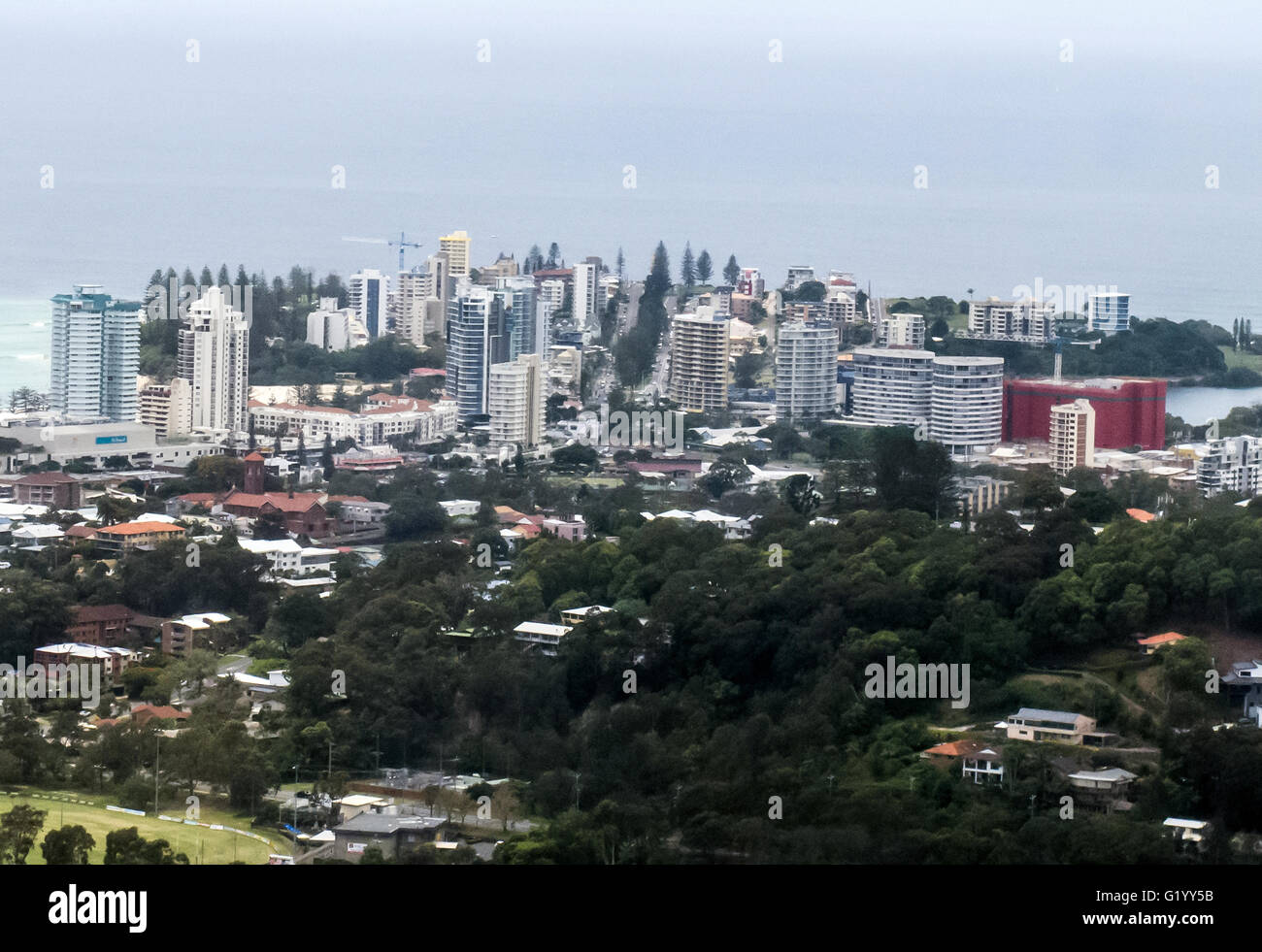 The town of Tweed Heads on the New South Wales and Queensland border. Stock Photo