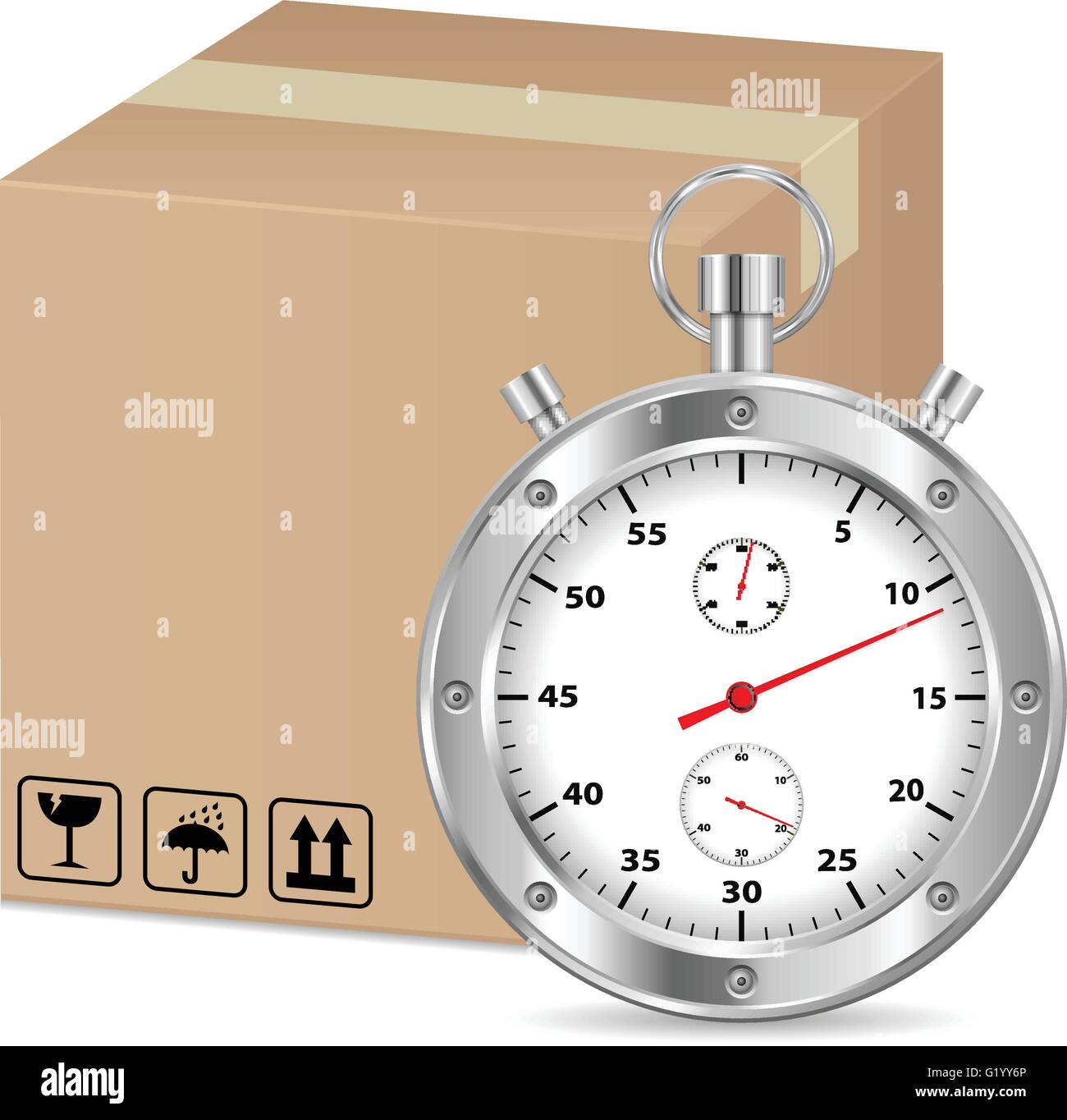 box and stopwatch on a white background Stock Vector Image & Art - Alamy
