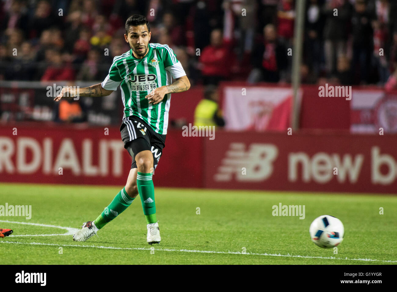 Petros Matheus dos Santos Araujo in action during the match of King's Cup  between Sevilla FC