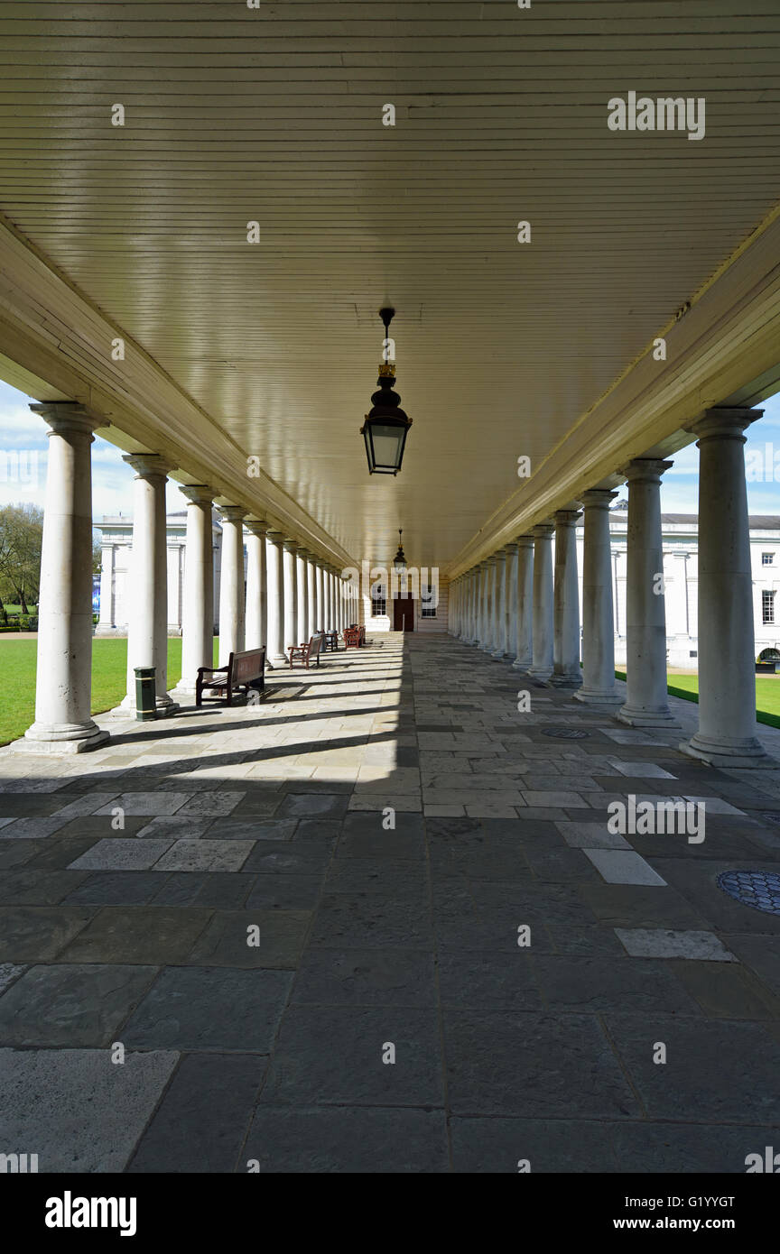 Queen's House colonnades, Greenwich, London, United Kingdom Stock Photo
