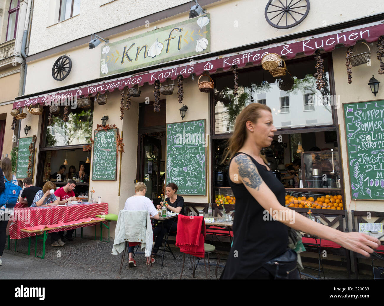Knofi restaurant on Bergmannstrasse in Kreuzberg Berlin Germany Stock Photo