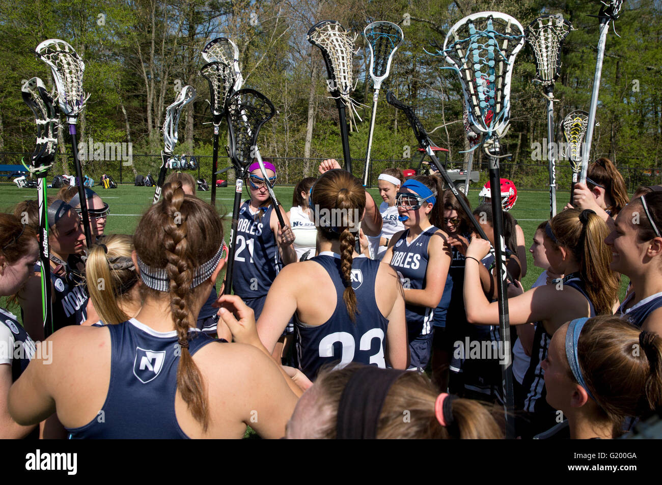 High school girls lacrosse team Stock Photo Alamy