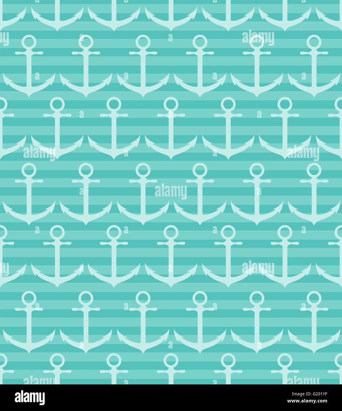 Seamless pattern with anchor on blue striped background Stock Vector ...