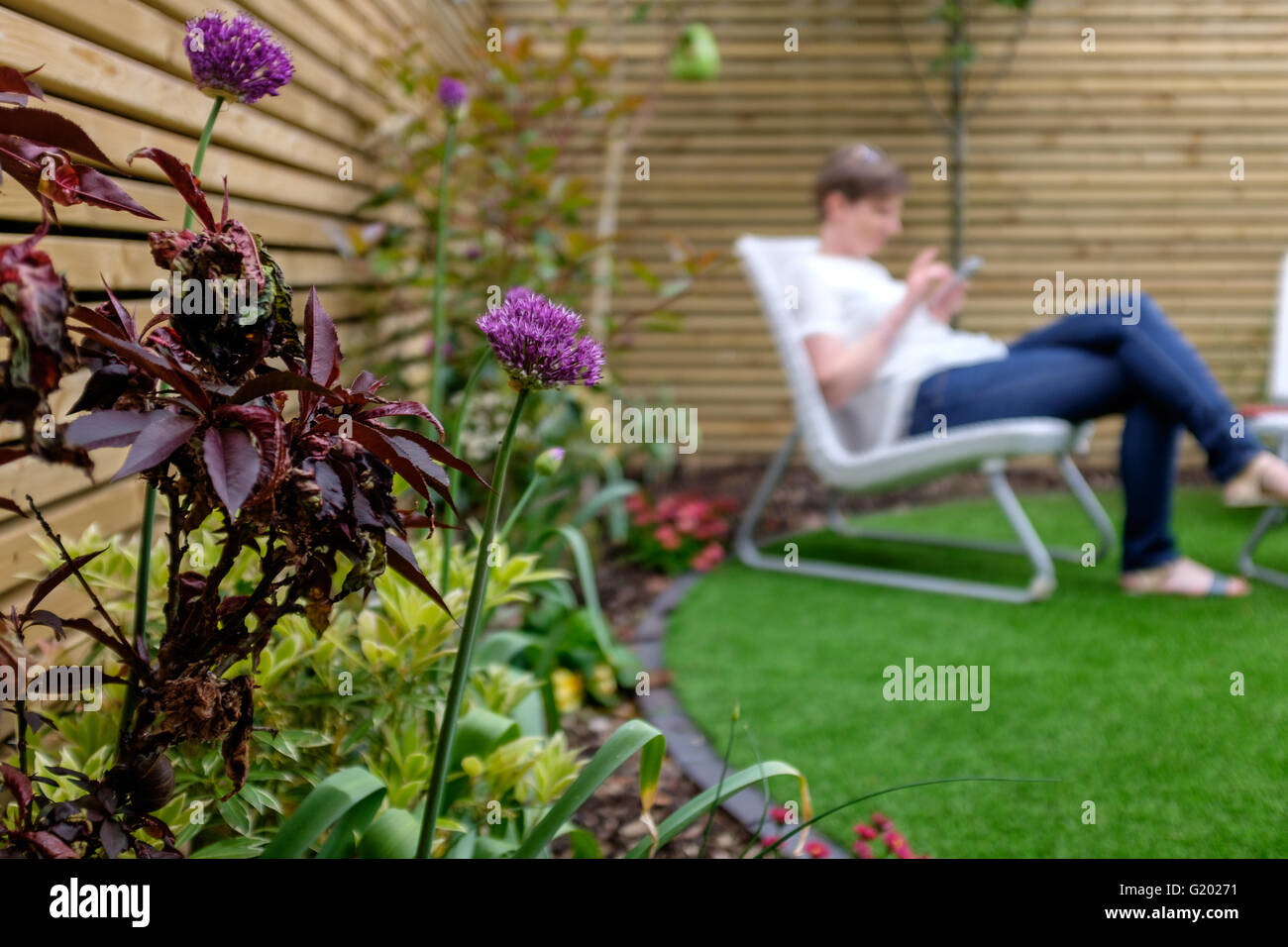 Contemporary urban garden Stock Photo