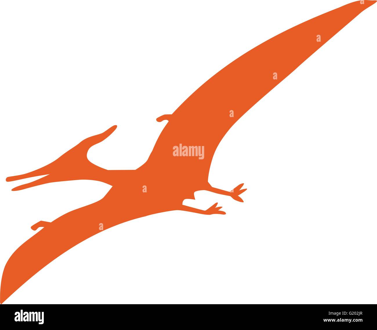 Dinosaur pteranodon pterosaur silhouette Stock Vector