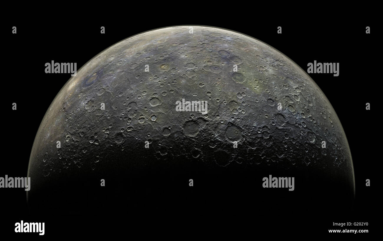 Mercury on galaxy solar system planets 3d render Stock Photo