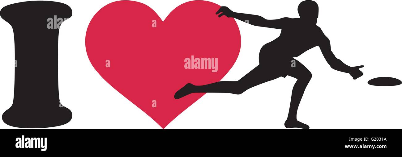 I love disc golf player Stock Vector