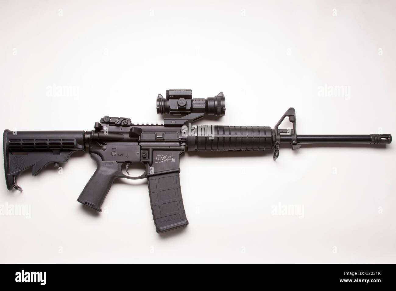 Smith assault rifle vortex scope hi-res stock photography