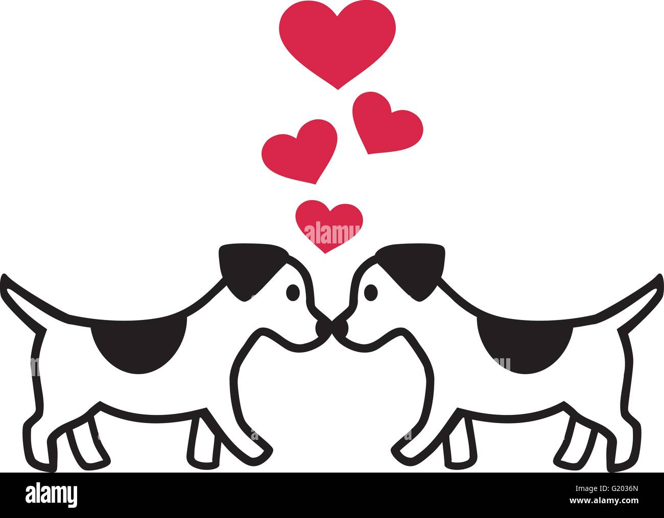 Cartoon dogs in love hi-res stock photography and images - Alamy