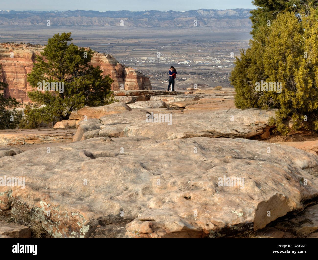 Lovers at the Colorado National Monument, near Grand Junction, Colorado Stock Photo