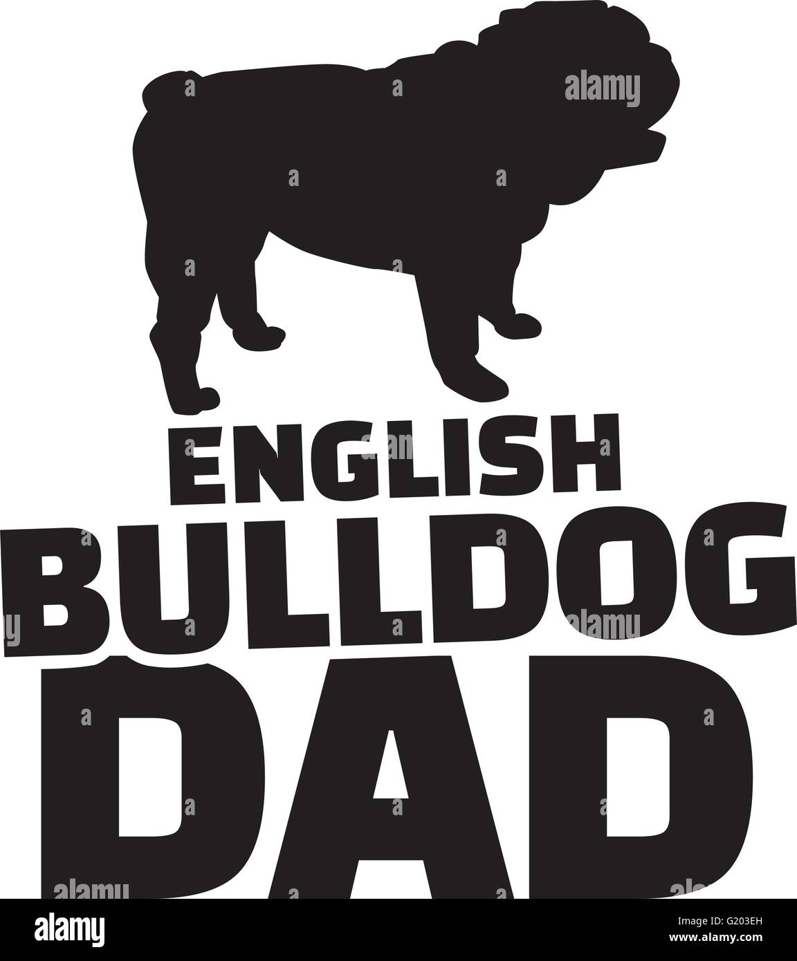 English bulldog dad Stock Vector
