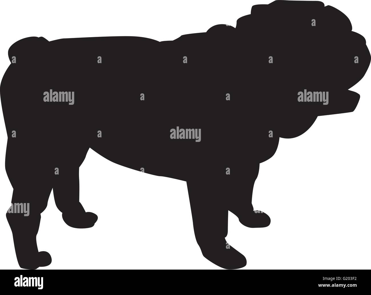 English bulldog silhouette Stock Vector