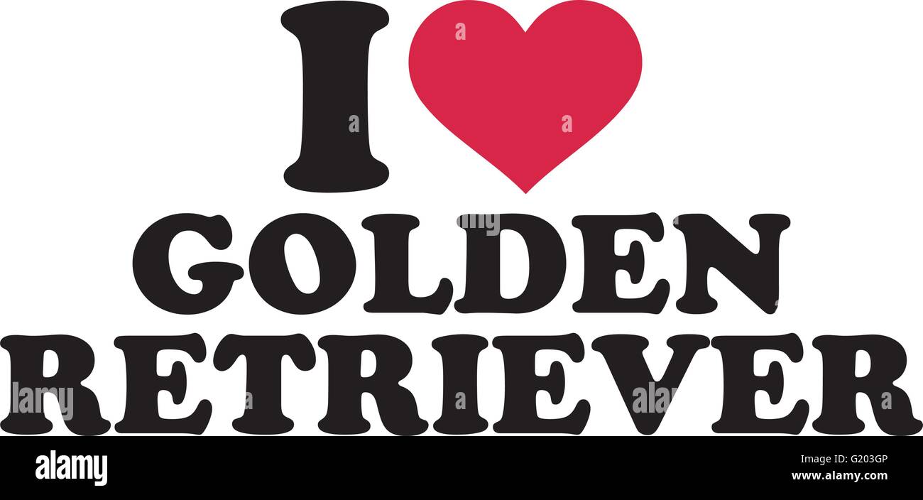 I love Golden retriever Stock Vector Image & Art - Alamy
