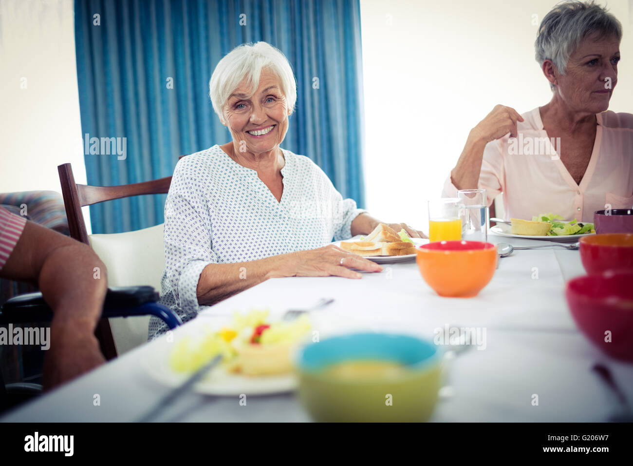 Pensioners at lunch Stock Photo