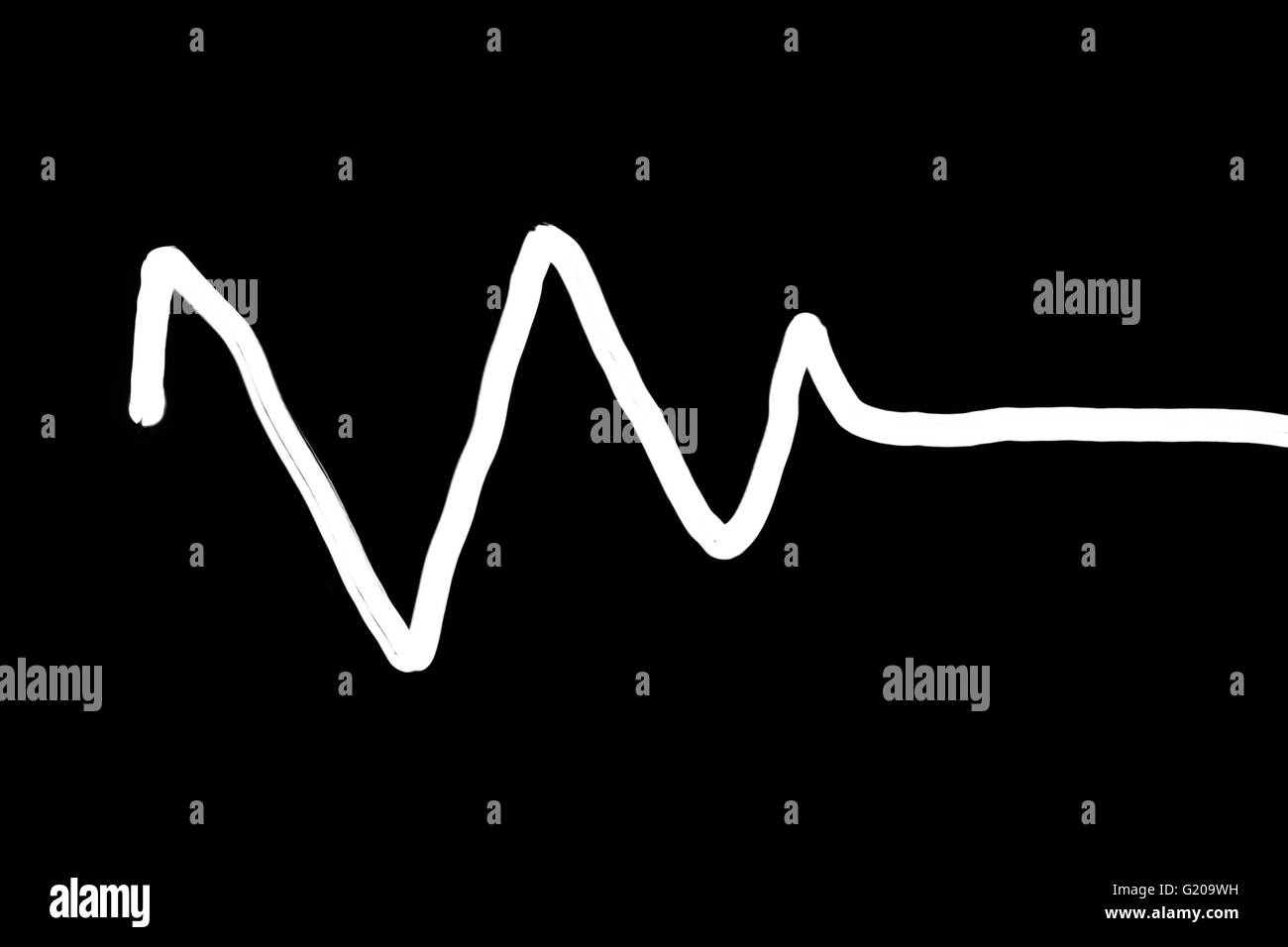 Abstract EKG. Created with long exposure and camera moving, where the light source was the Moon Stock Photo