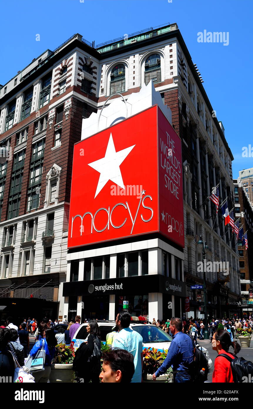 New York City Macy's, the world's largest store, at the corner of Broadway and West 34th Street
