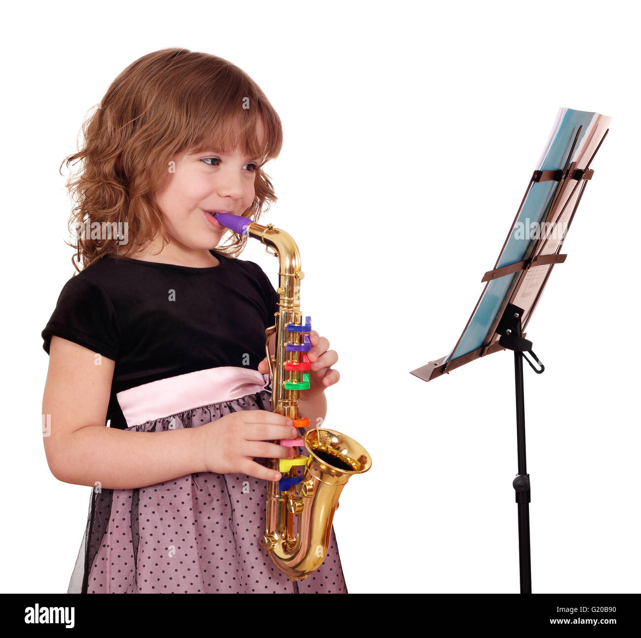 little girl with saxophone Stock Photo - Alamy