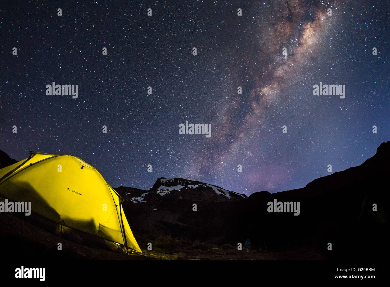 Milky Way on Kilimanjaro Stock Photo