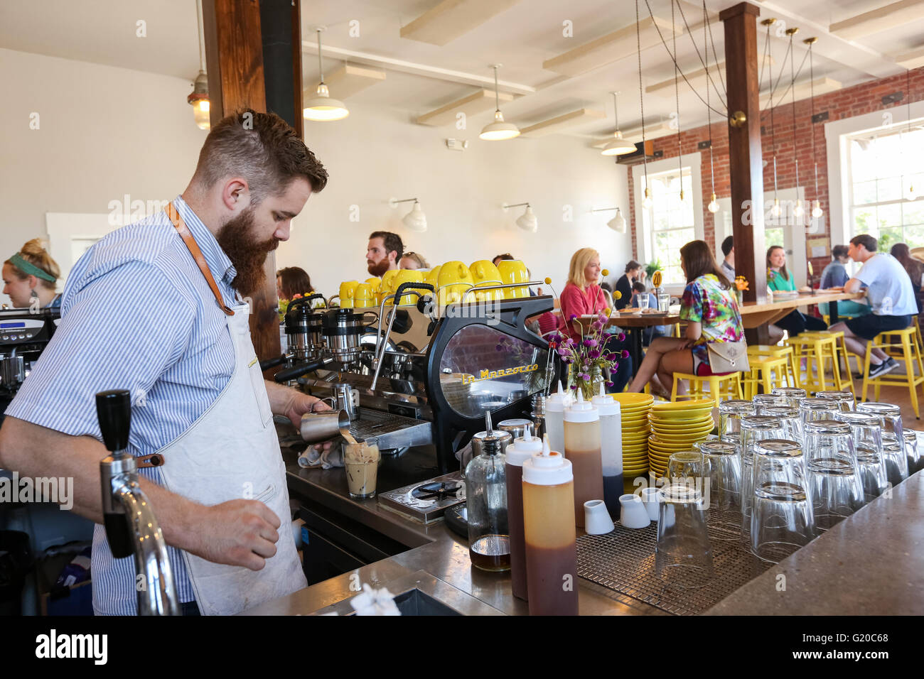 Interior view of the Tandem Creperie and Coffeehouse in Travelers Rest