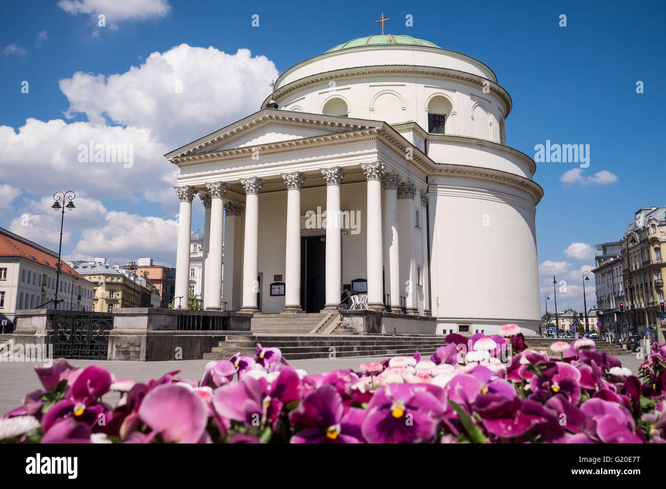 A general view of St. Alexander's Church, Warsaw, Poland. Stock Photo