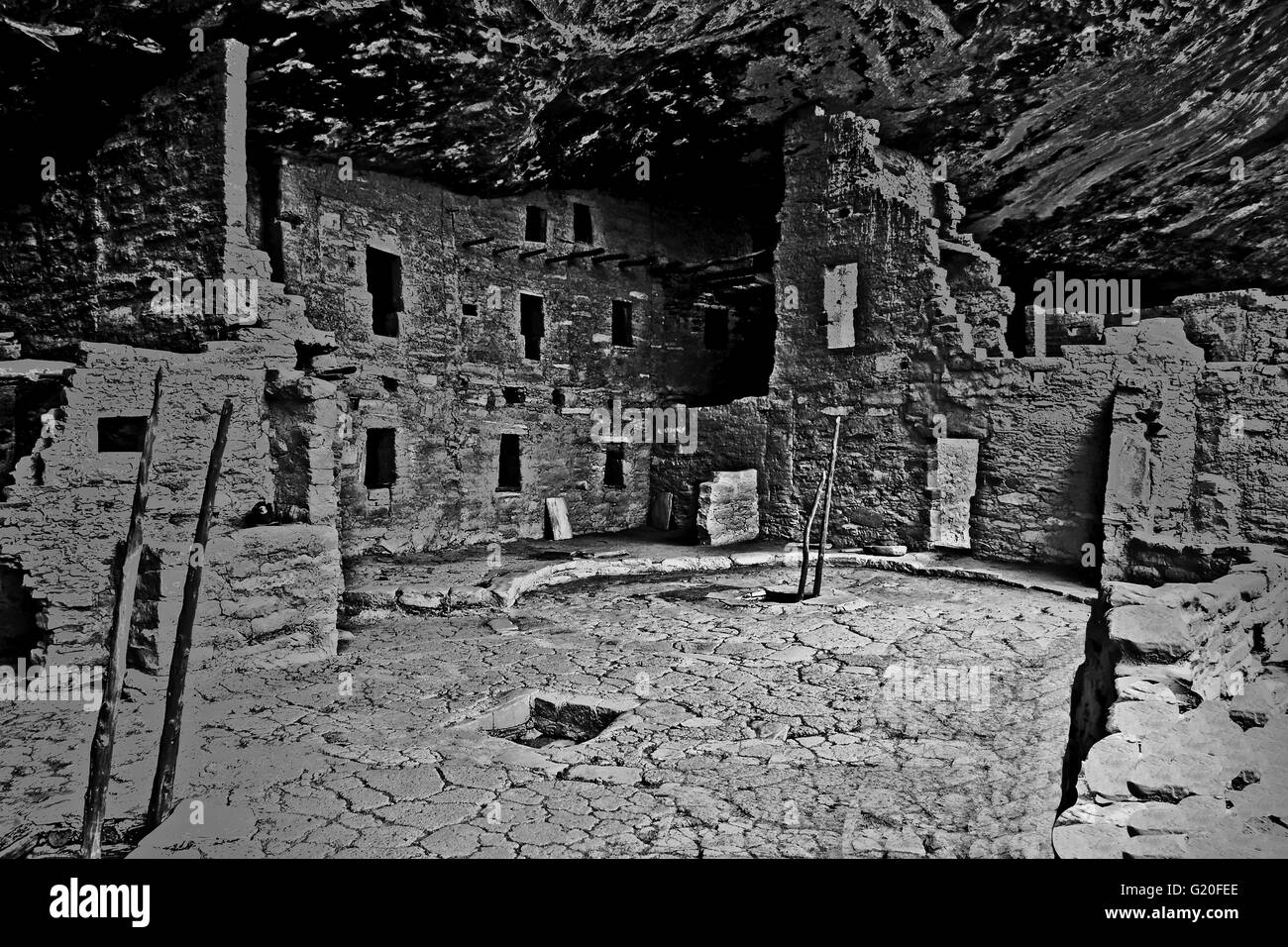 Cliff Dwellings of Mesa Verde National Park preserves, spectacular reminder of this ancient culture. Stock Photo