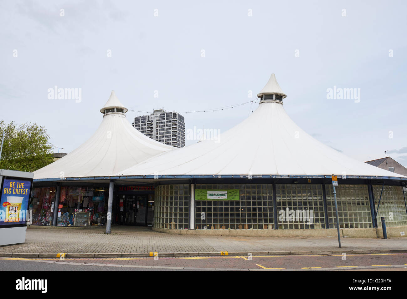 Tented Market Commercial Road Swindon Wiltshire UK Stock Photo