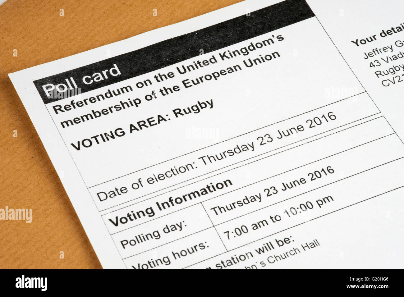 Polling card referendum hi-res stock photography and images - Alamy