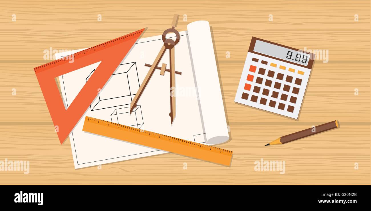 Flat design modern vector illustration  business concept  with calculator - eps10 Stock Vector