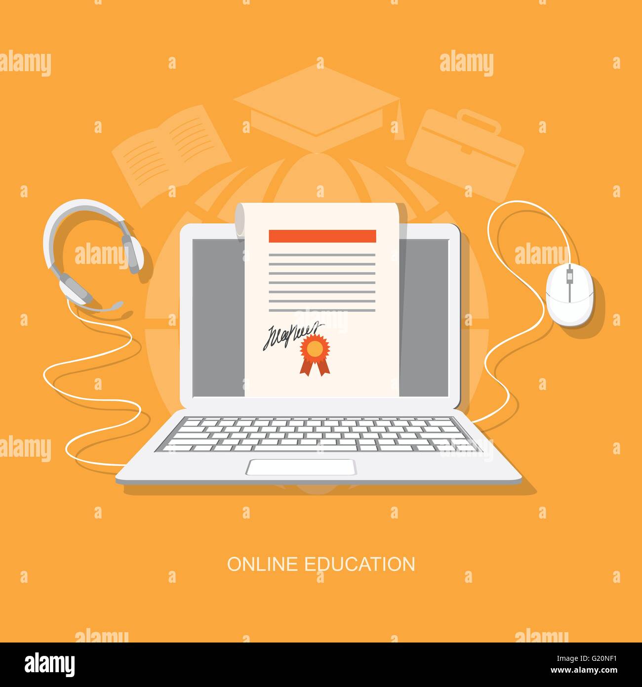 Flat design modern vector illustration concept of online education ...