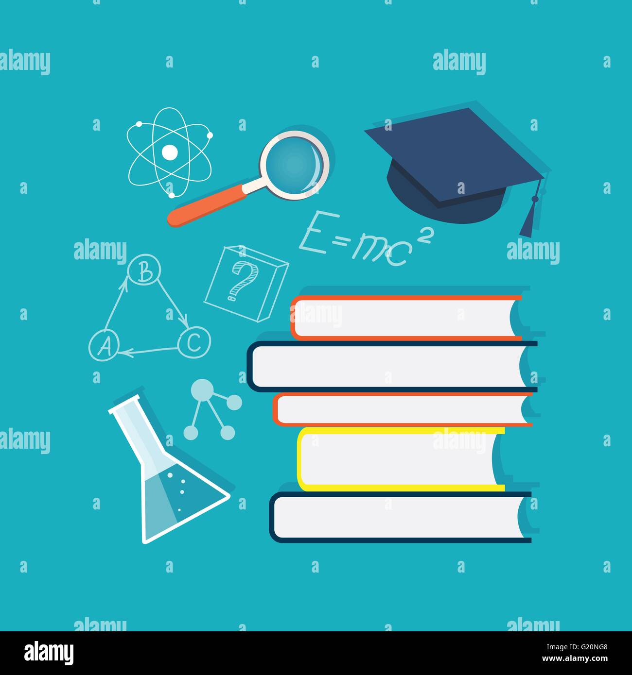 Flat design vector icons of school. EPS 10 Stock Vector Image & Art - Alamy