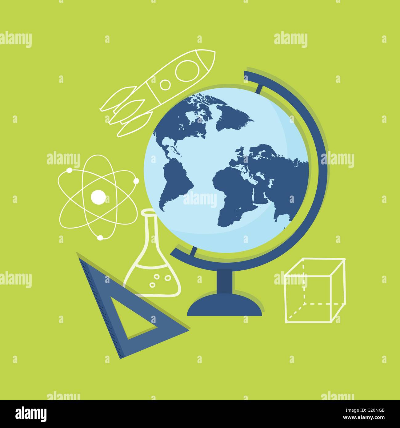 Flat design vector icons of education - eps10 Stock Vector Image & Art ...
