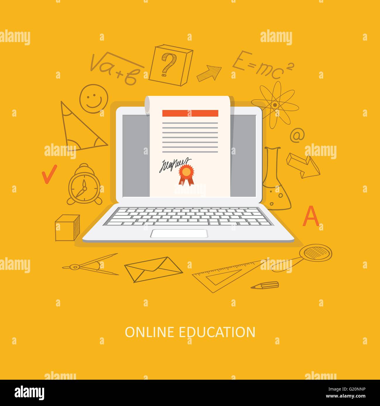 Flat design modern vector illustration concept of online training ...
