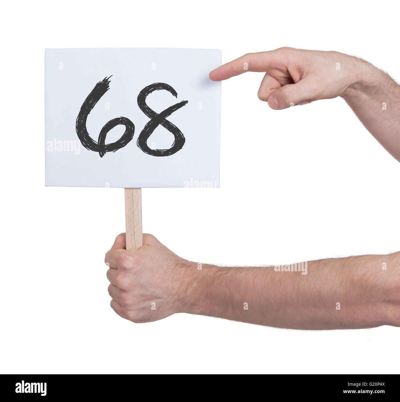 Sign with a number, isolated on white - 68 Stock Photo - Alamy
