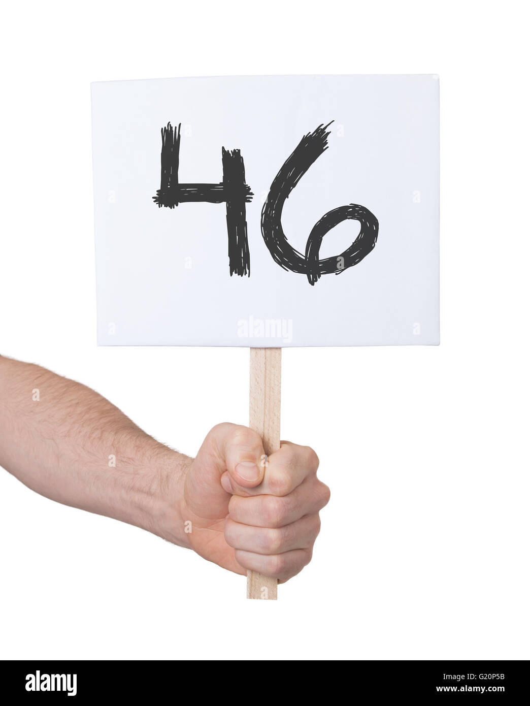 Sign with a number, isolated on white - 46 Stock Photo - Alamy