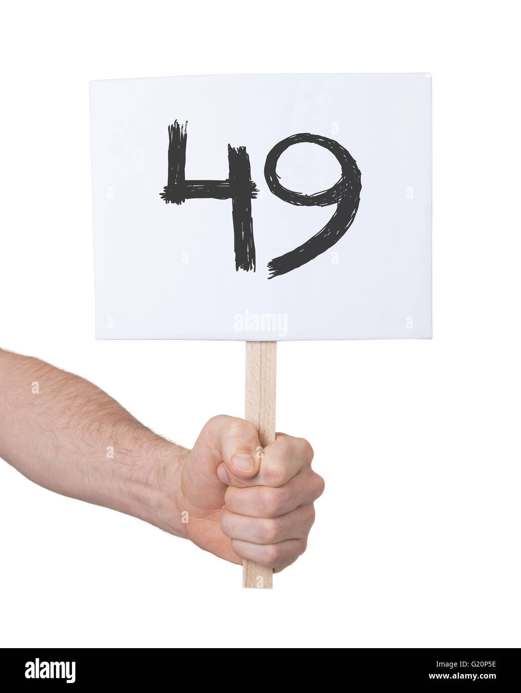 Sign with a number, isolated on white - 49 Stock Photo - Alamy