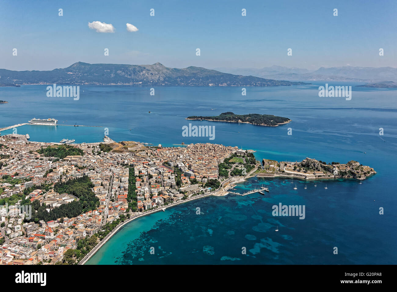 City of Corfu, Kerkyra, Greece, aerial view Stock Photo