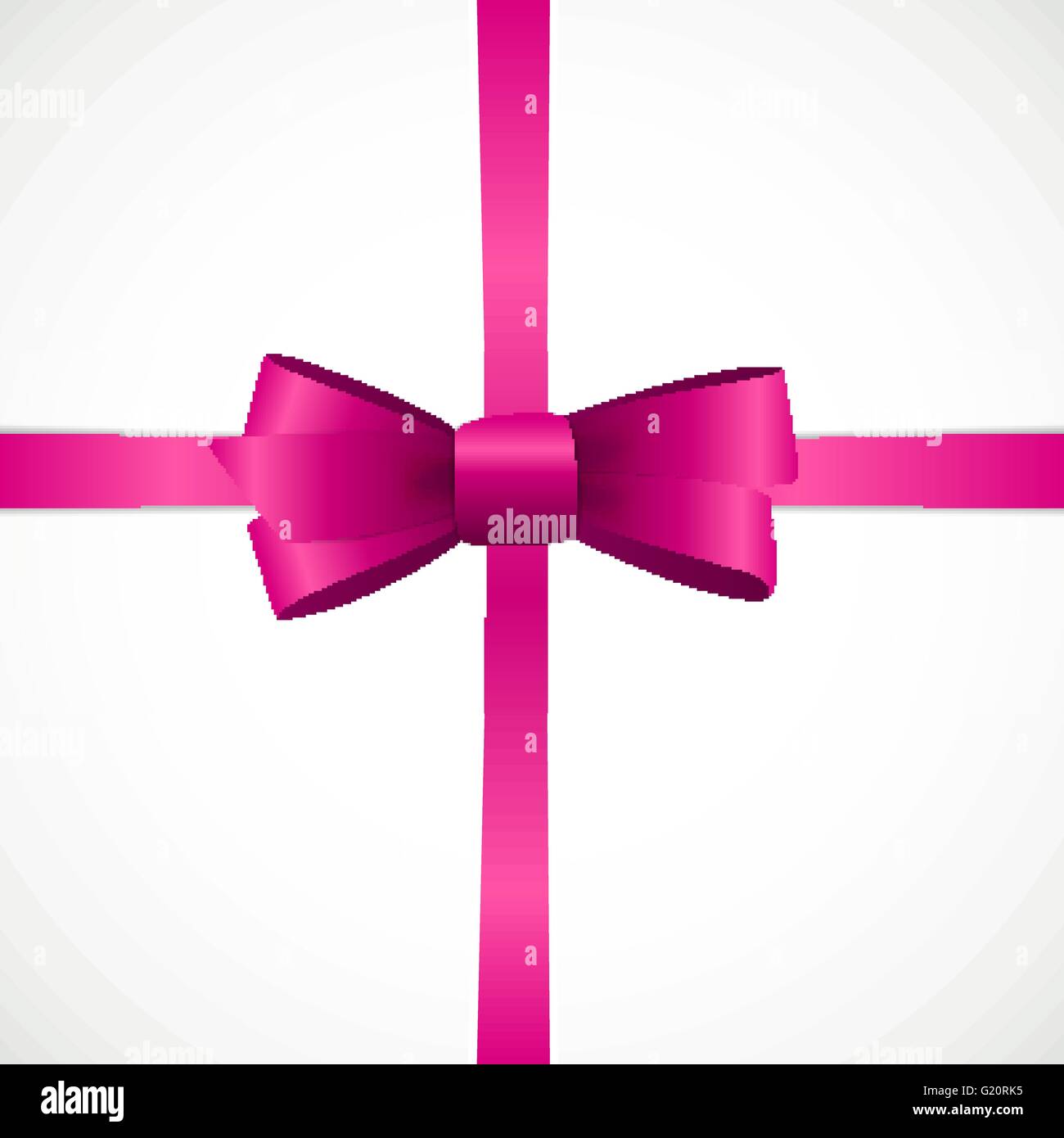 Gift Card with Pink Ribbon and Bow. Vector illustration Stock Vector ...