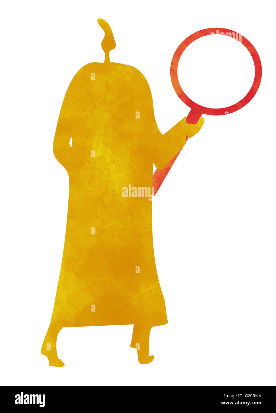 Person with a magnifying glass, detective, investigator Stock Photo