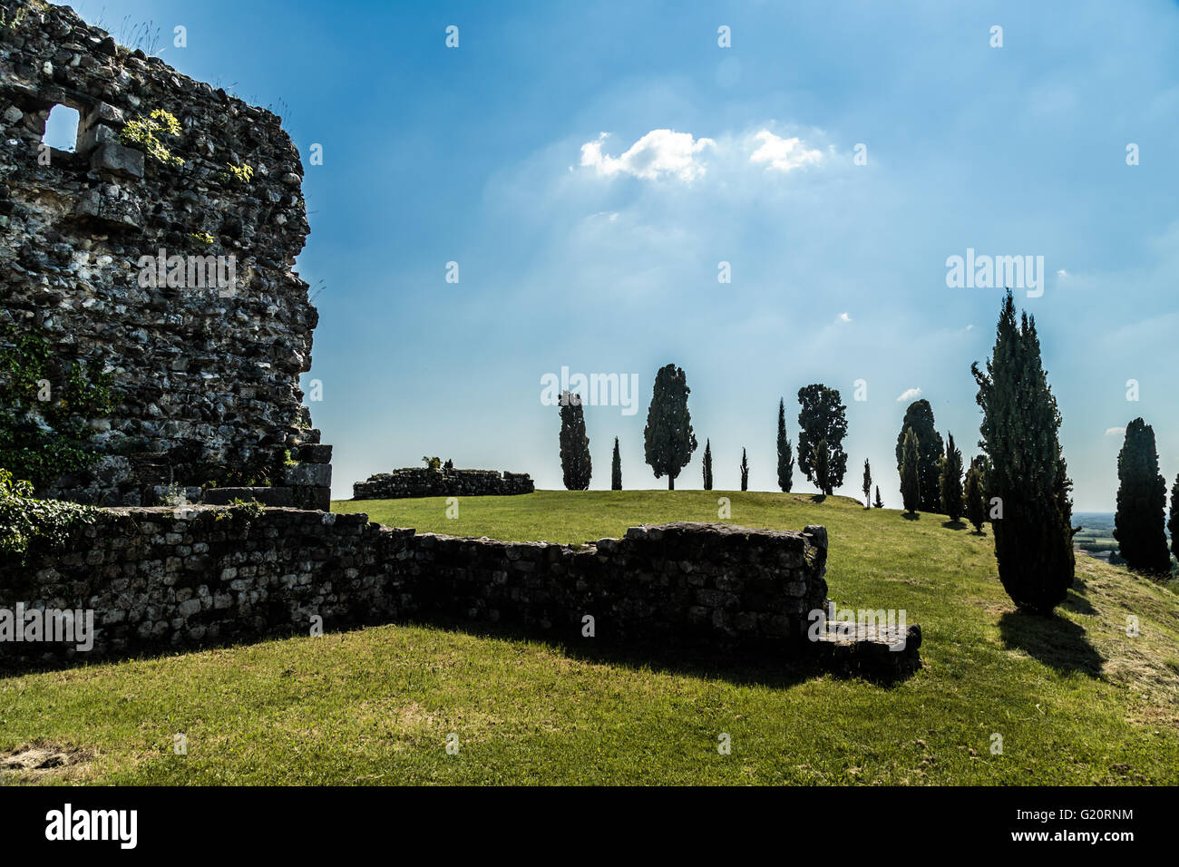 A ruined Italian castle in a spring day Stock Photo - Alamy