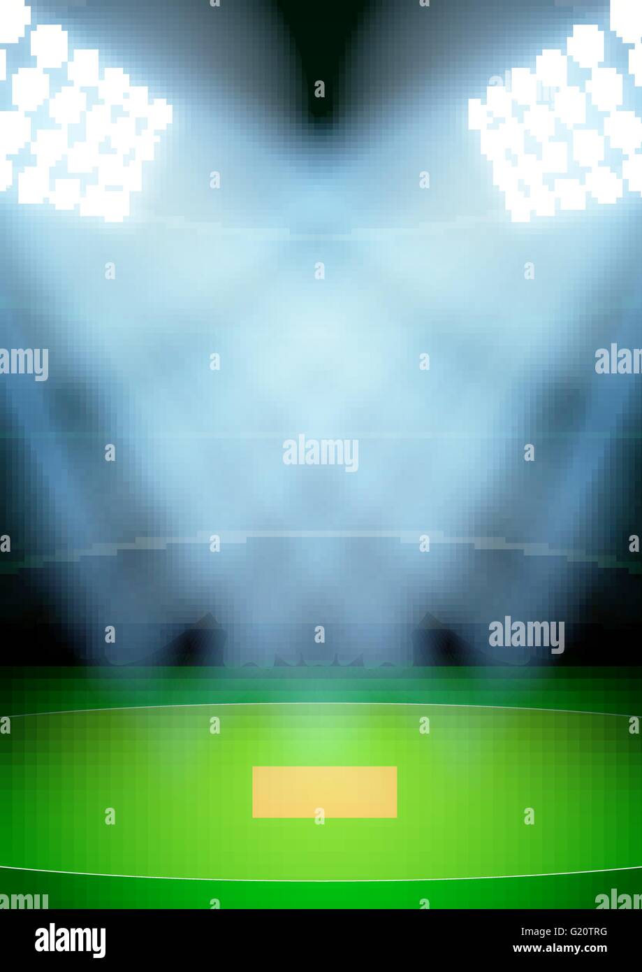 Background for posters night cricket stadium in the spotlight. Vector