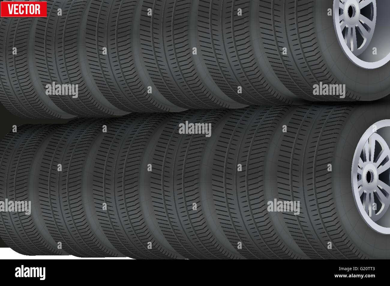Row of Many Car tires at warehouse Stock Vector Image & Art Alamy